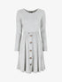 Robe pull longue unie - Gris clair - 1
