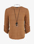 Pull ample à rayures irisées - Camel - 6