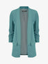 Blazer à manches 3/4 froncées - Bleu - 1