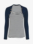 Pull rayé boléro en trompe l&