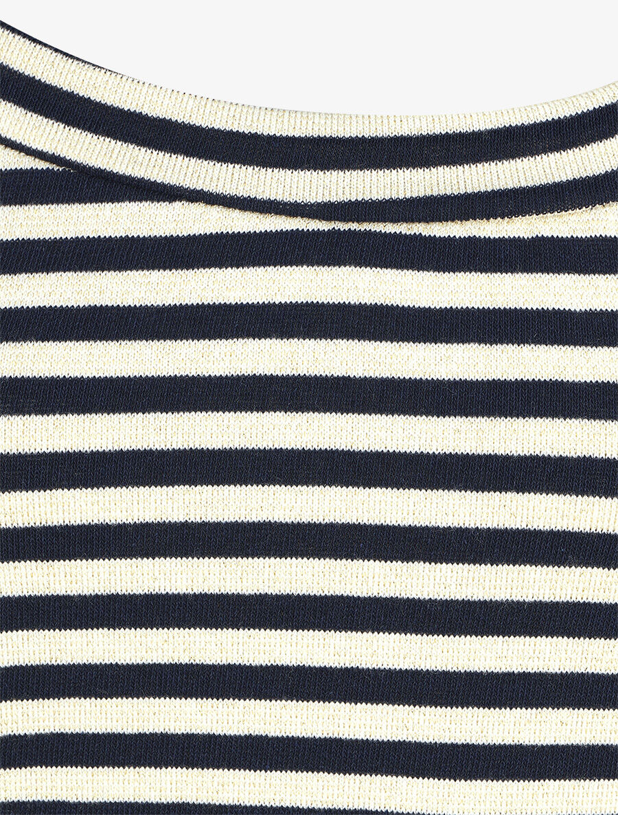 Pull rayé boléro en trompe l&