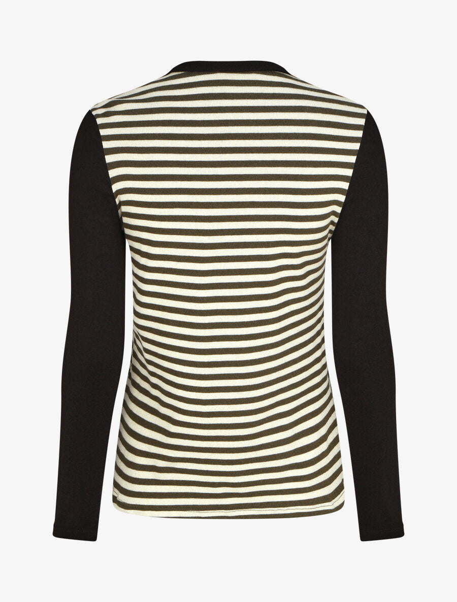 Pull rayé boléro en trompe l&