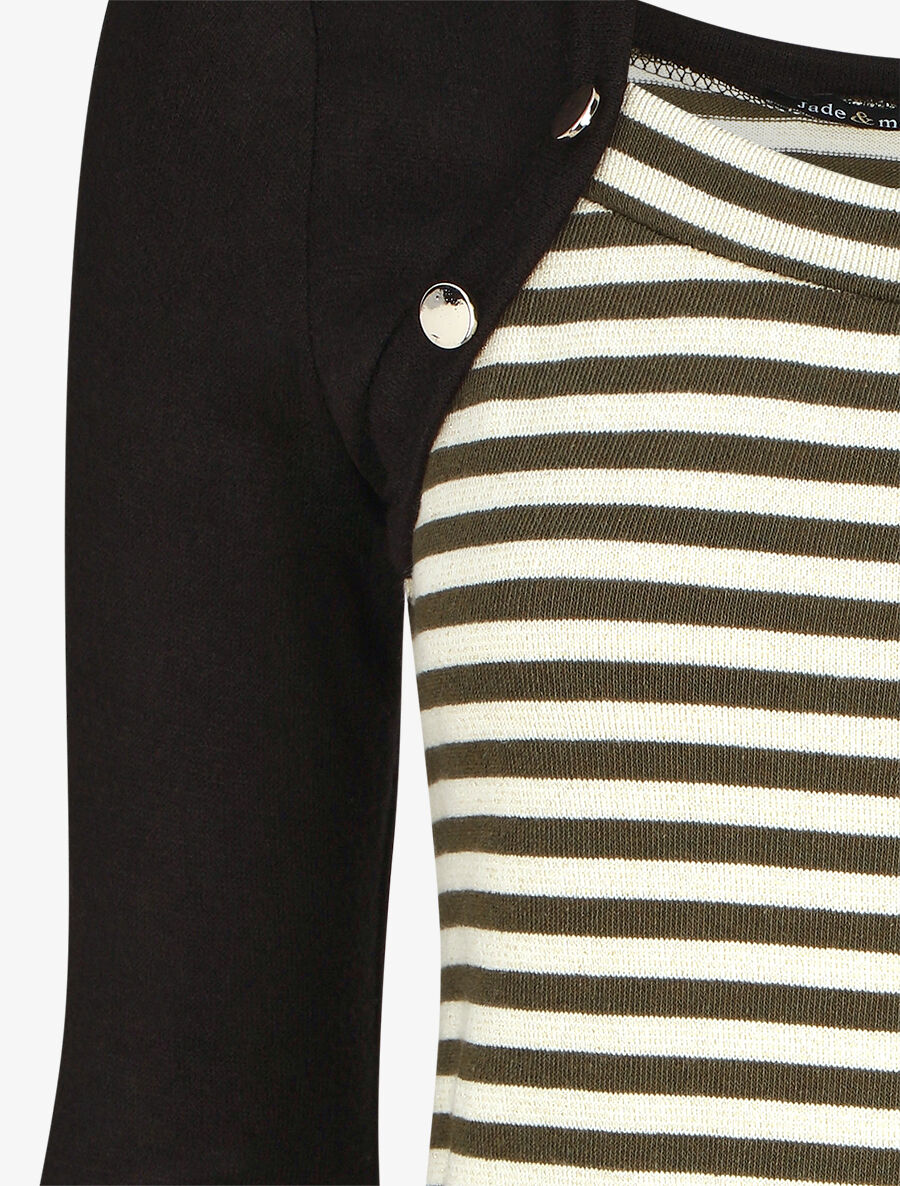 Pull rayé boléro en trompe l&