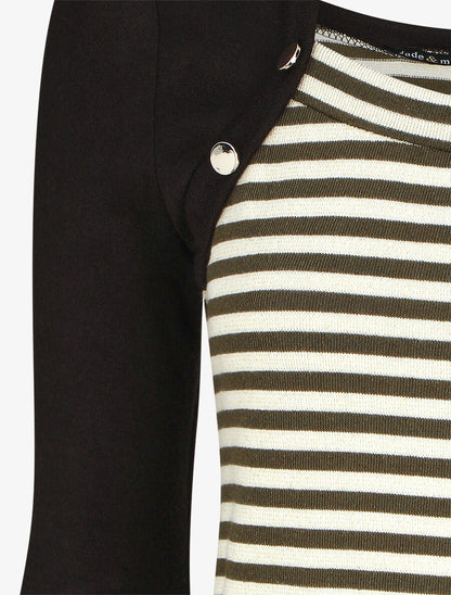 Pull rayé boléro en trompe l&