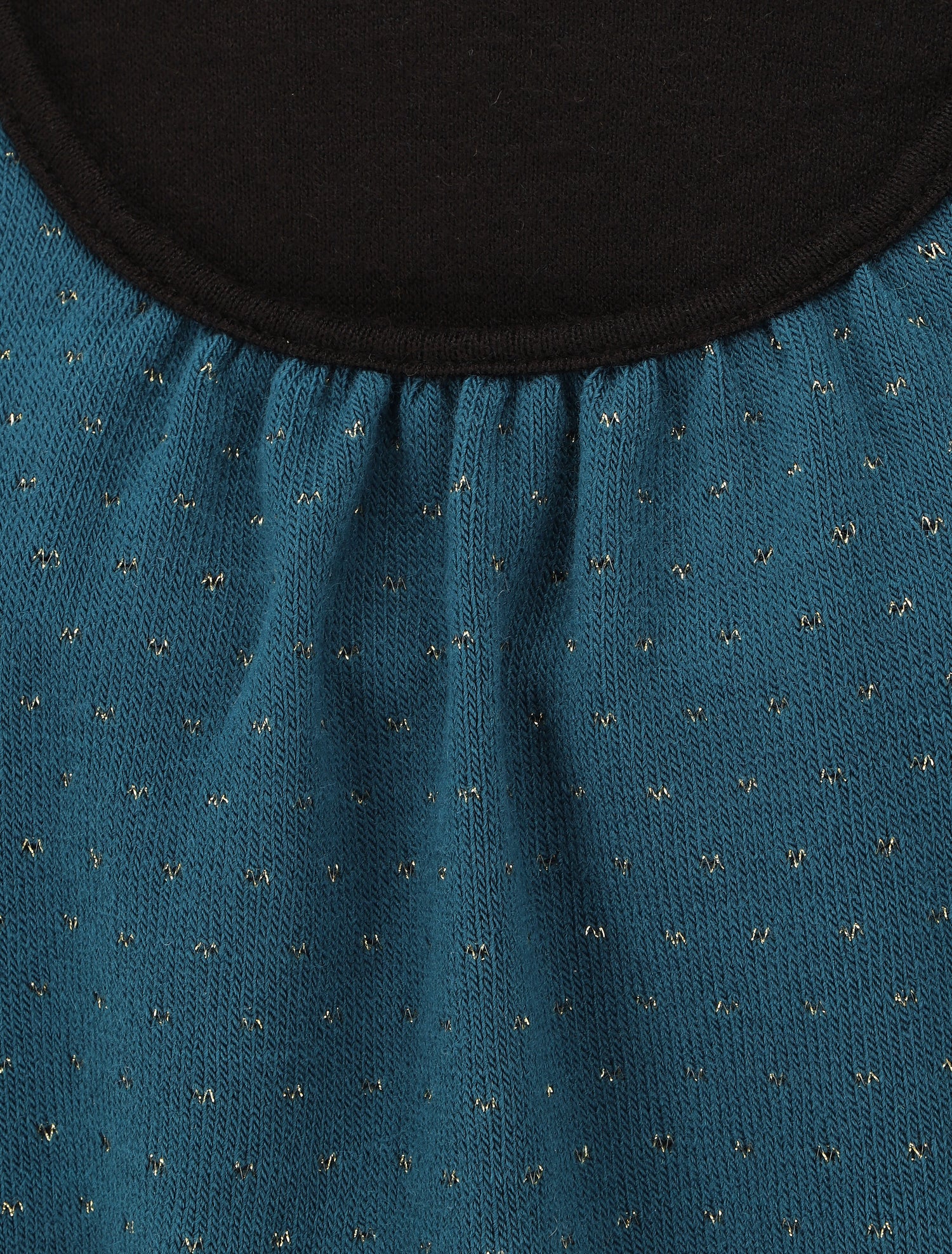Pull uni à détail irisé - Bleu canard - 3