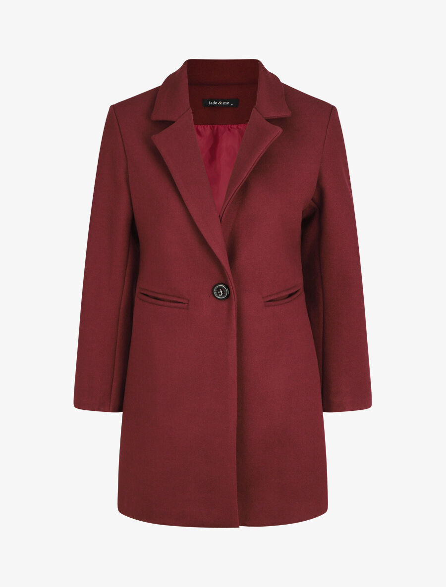 Manteau droit mi-long - Bordeaux - 4