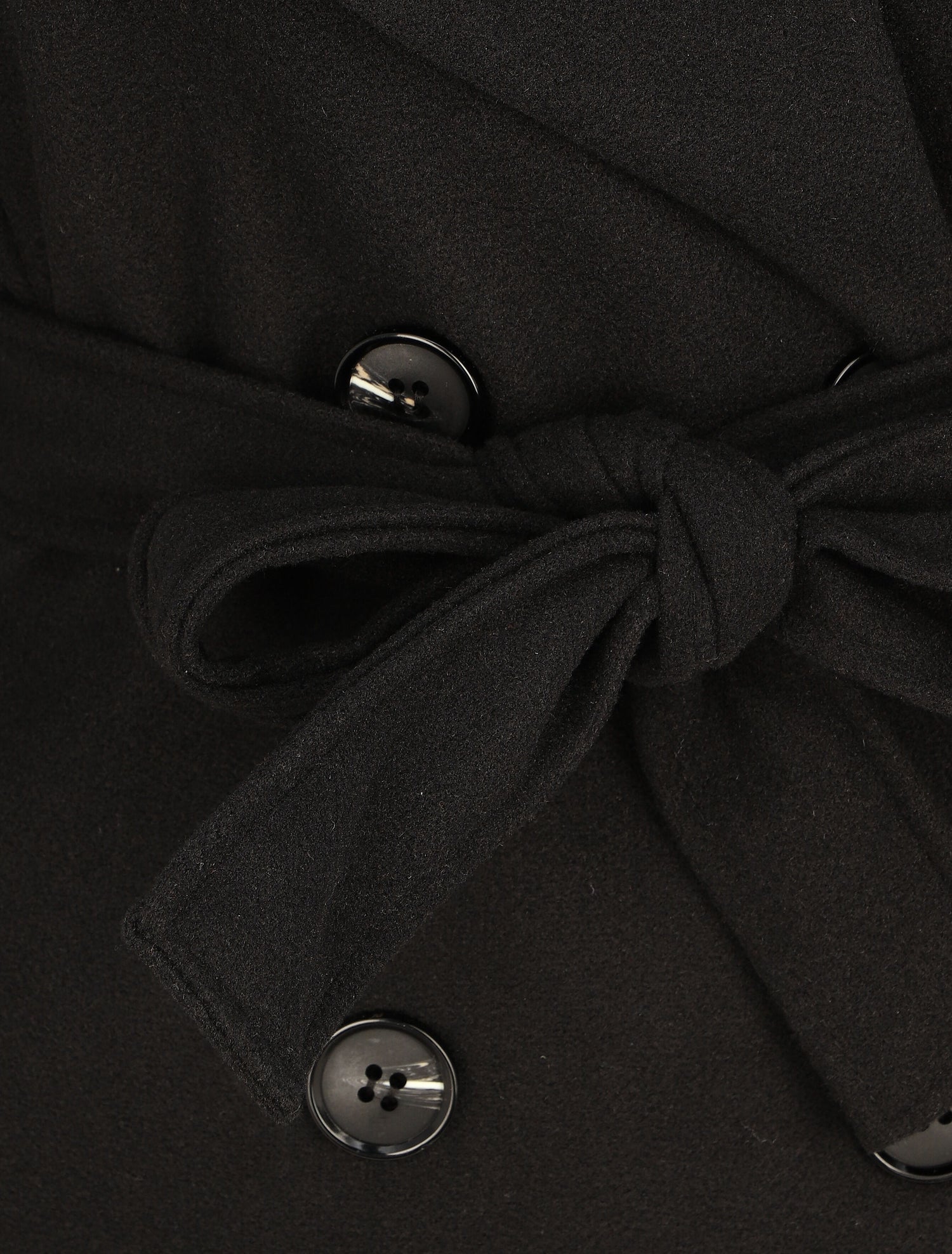 Manteau long croisé coupe droite - Noir - 3