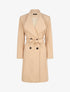 Manteau long croisé coupe droite - Beige - 4