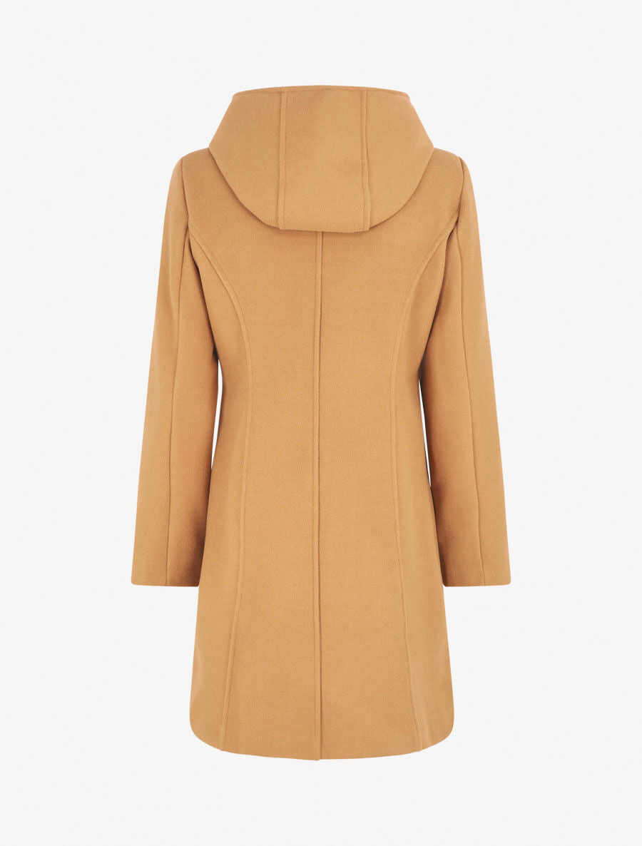 Duffle coat long coupe droite - Camel - 2