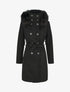 Manteau long capuche à fourrure - Noir - 4