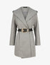Manteau à capuche ceinturé - Gris - 4