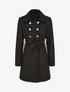 Manteau uni à boutons décoratifs - Noir - 1