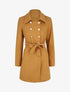 Manteau uni à boutons décoratifs - Camel - 1