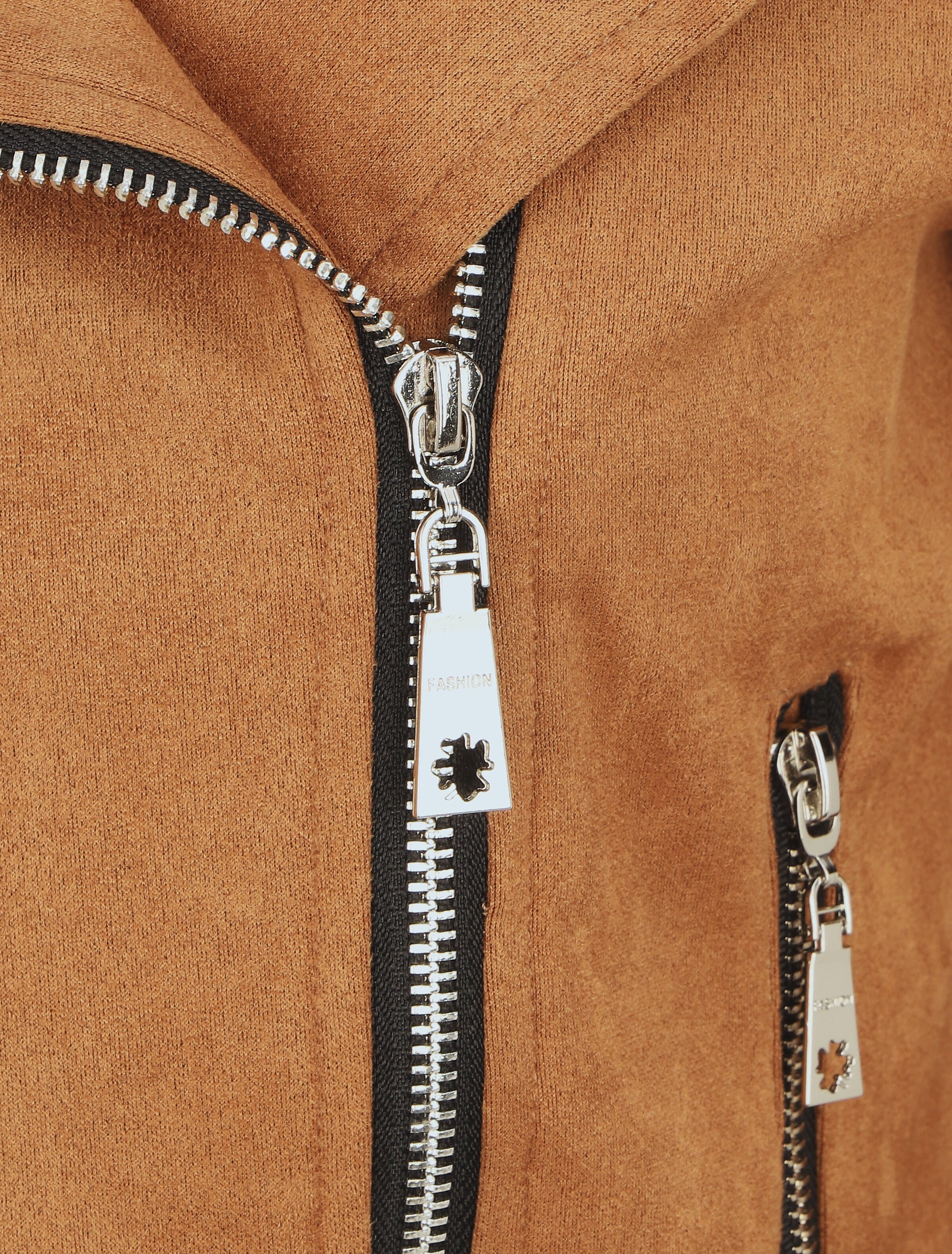 Veste courte en suédine - Camel - 3