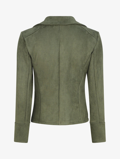 Veste courte en suédine - Kaki - 2