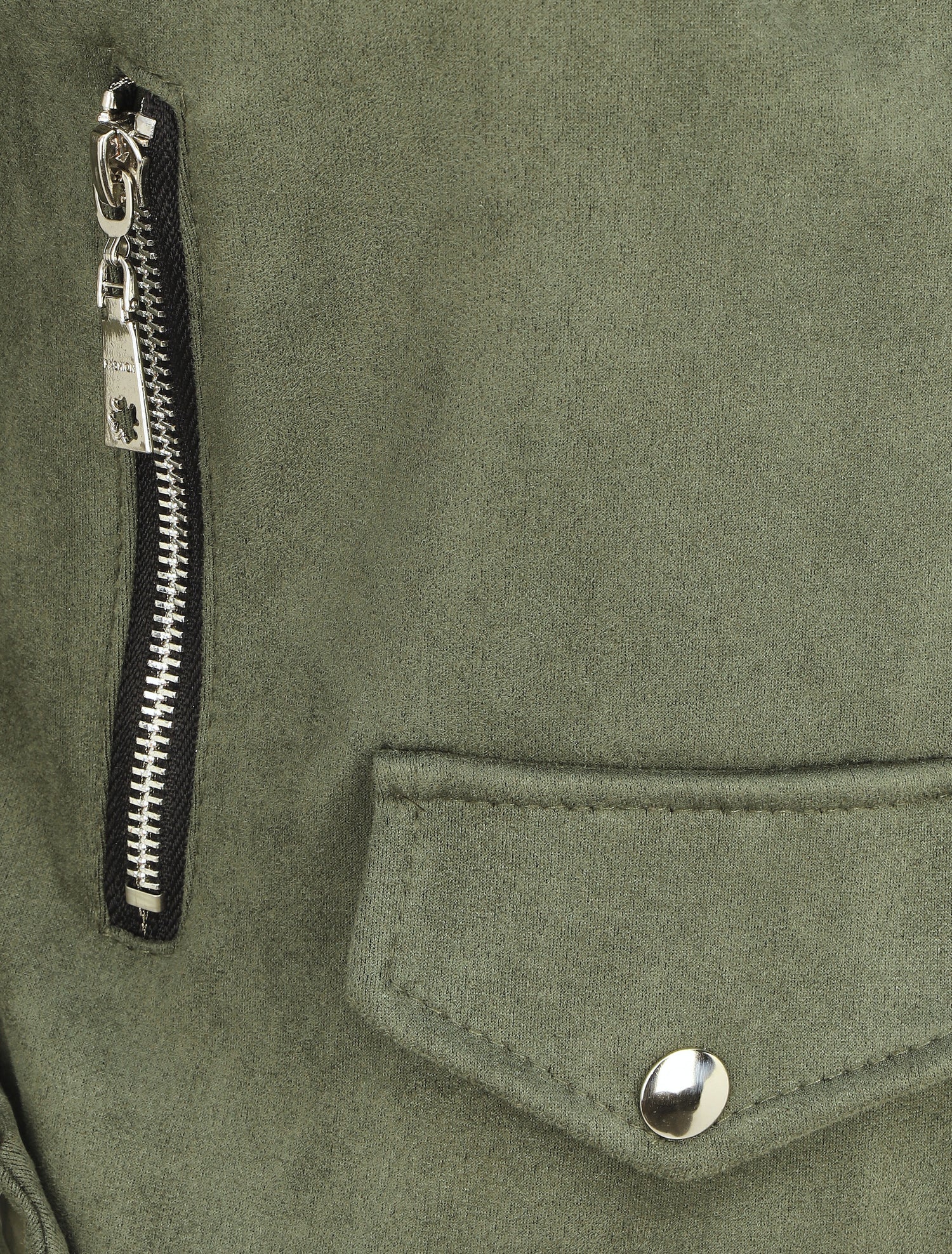 Veste courte en suédine - Kaki - 3