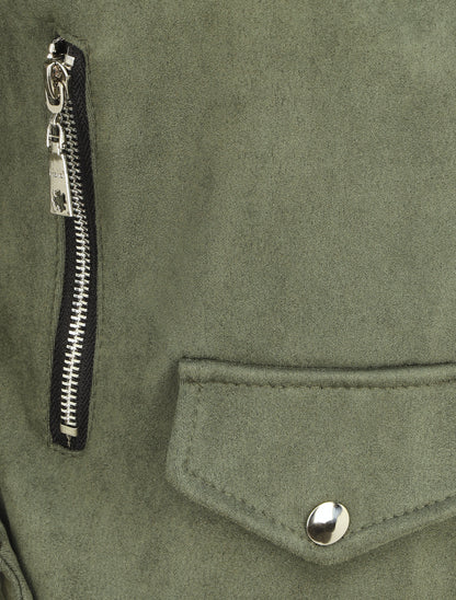Veste courte en suédine - Kaki - 3