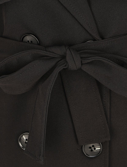 Trench oversize ceinturé - Noir - 3