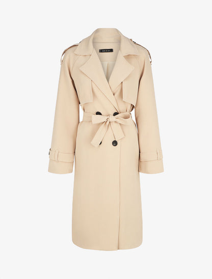 Trench oversize ceinturé - Beige - 1