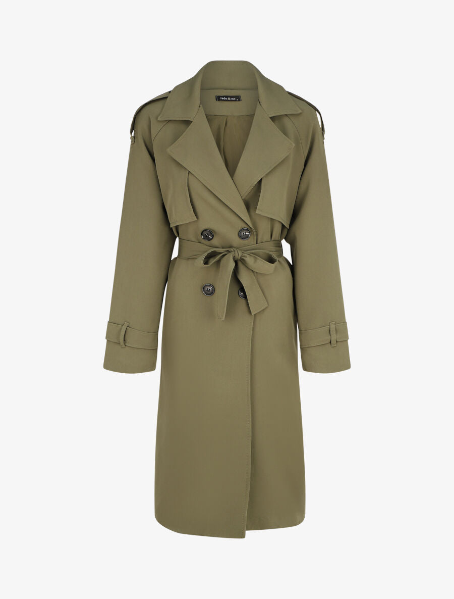 Trench oversize ceinturé - Kaki - 1