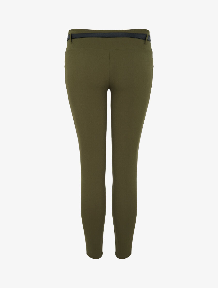 Legging taille basse à poches décoratives - Kaki - 2
