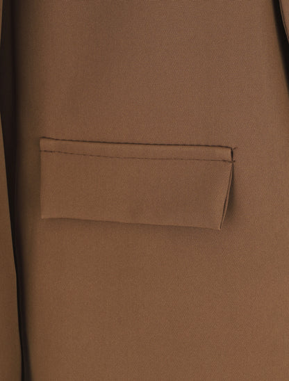 Blazer droit basique uni - Marron - 3
