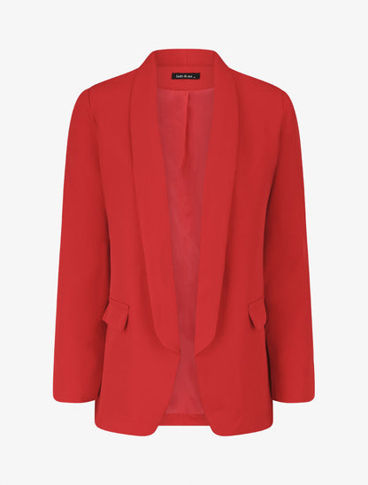 Blazer droit basique uni - Rouge - 1
