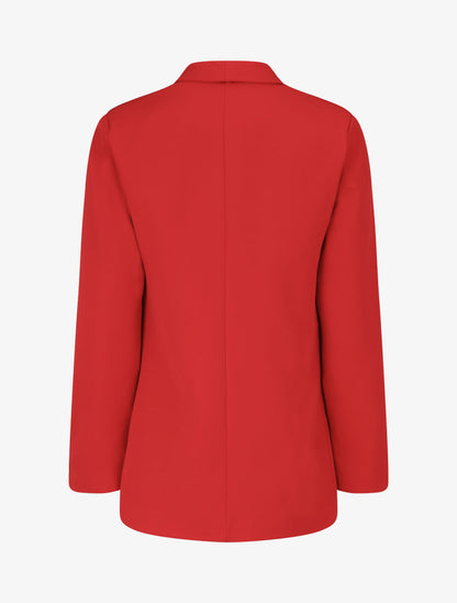 Blazer droit basique uni - Rouge - 2