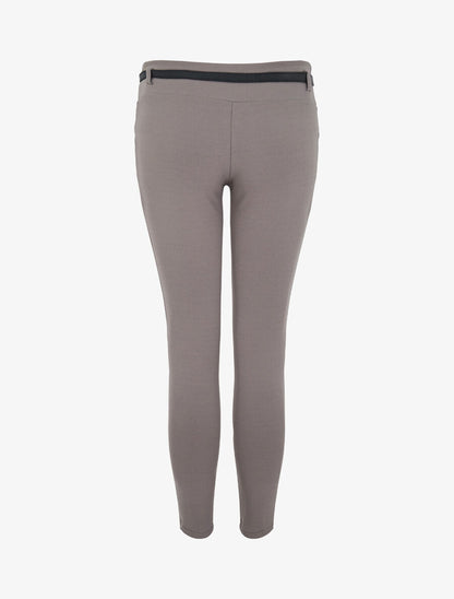 Legging taille basse à poches décoratives - Gris - 2