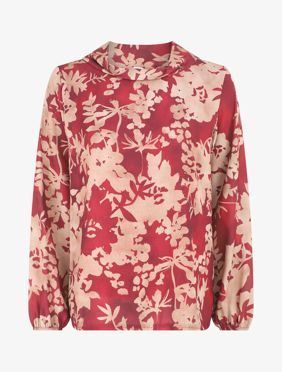 Top droit imprimé floral - Bordeaux - 4