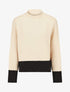 Pull bicolore à col montant - Beige - 1