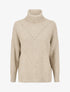 Pull ample col roulé - Beige - 4