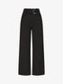 Pantalon droit taille haute ceinture fantaisie - Noir - 4