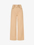 Pantalon droit taille haute ceinture fantaisie - Beige - 1