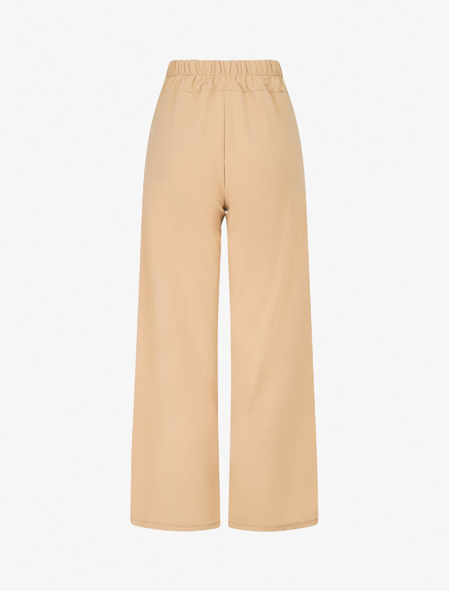 Pantalon droit taille haute ceinture fantaisie - Beige - 2