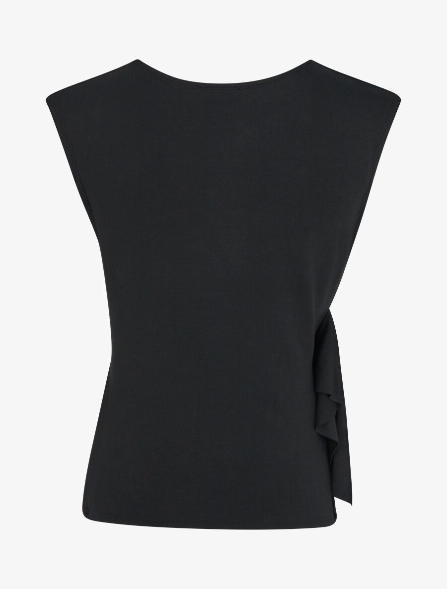 Top sans manches à détail drapé - Noir - 2