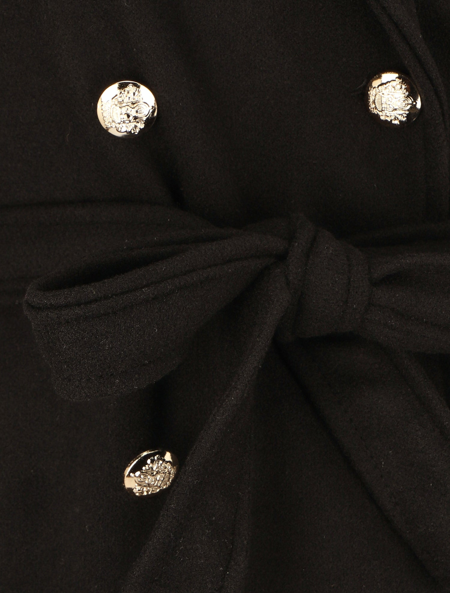Manteau long à boutons décoratifs au dos - Noir - 3