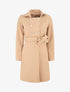 Manteau long uni coupe droite - Camel - 1