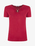 T-shirt à empiècement doré - Rouge cerise - 1
