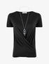 T-shirt à bords croisés - Noir - 1