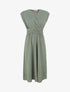 Robe longue élastiquée et texturée - Kaki - 1