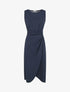 Robe unie sans manches style portefeuille - Marine - 5
