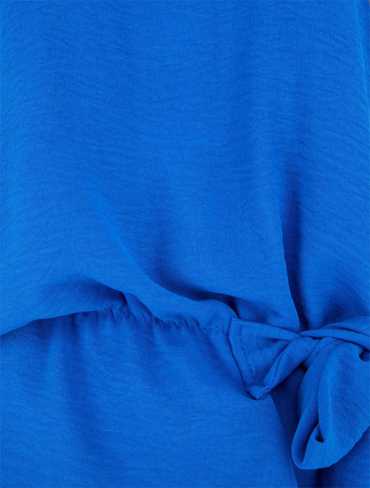 Top ample sans manches uni - Bleu électrique - 3