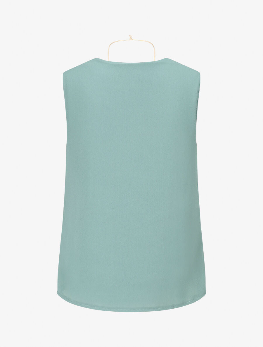 Top droit sans manches col bénitier - Bleu clair - 2