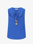 Top droit sans manches col bénitier - Bleu électrique - 4