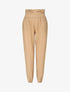 Pantalon droit taille haute plissée - Beige - 4