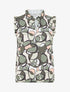 Top satiné sans manches motif abstrait et volants - Kaki - 1