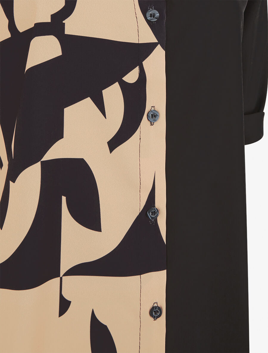 Chemise droite imprimé graphique - Camel - 3