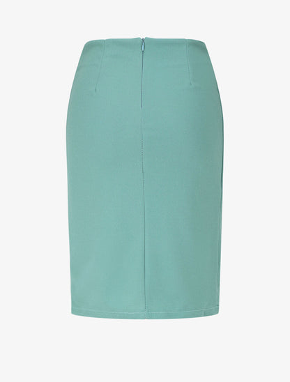 Jupe mi-longue portefeuille - Turquoise - 2