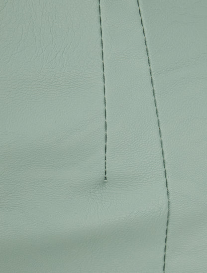 Mini-jupe fendue en simili - Vert d&